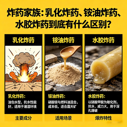 邹平炸药家族：乳化炸药、铵油炸药、水胶炸药到底有什么区别？